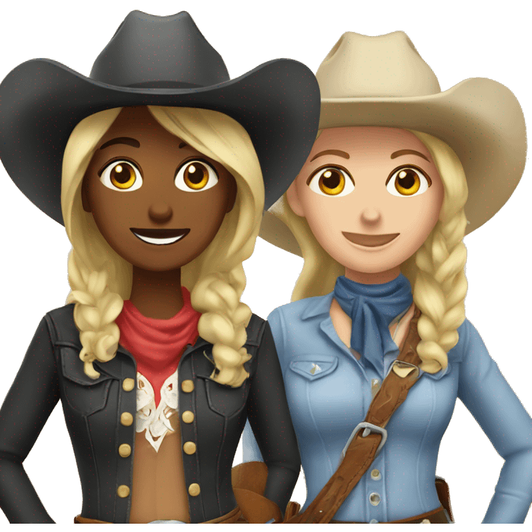 Three cowgirls emoji