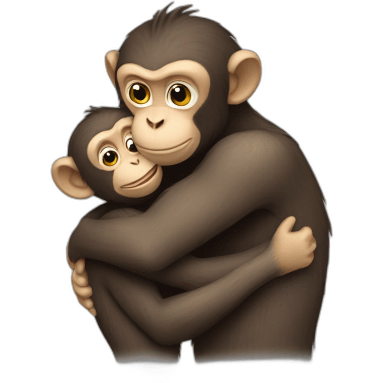 monkeys hug emoji