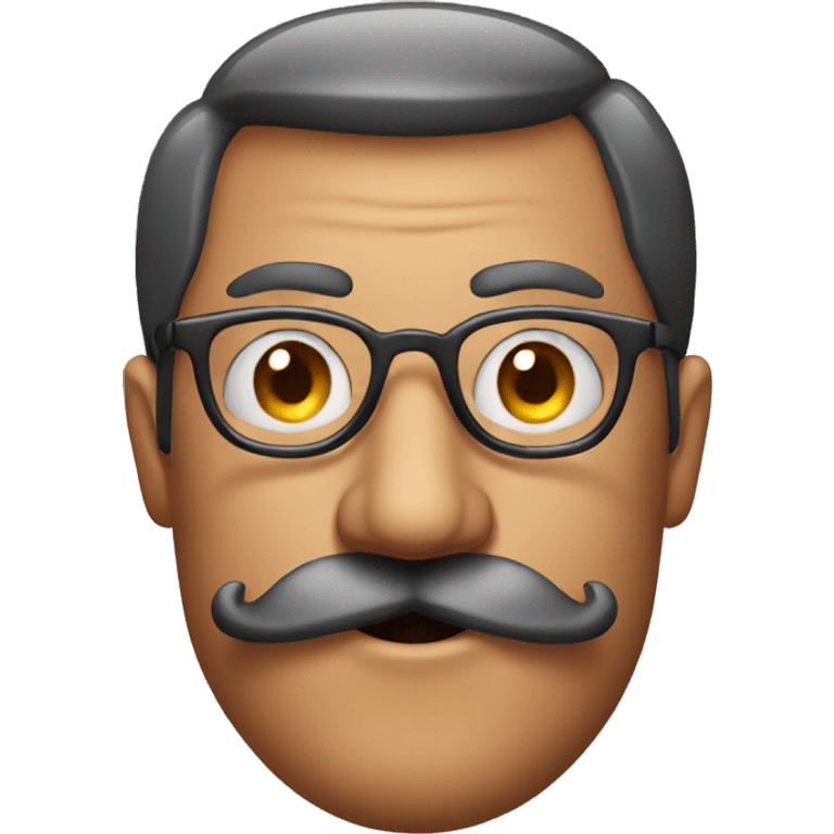 Man with moustache with glasses with cigar emoji