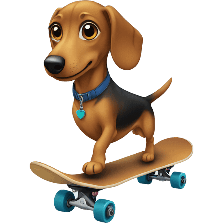 dashund skating emoji