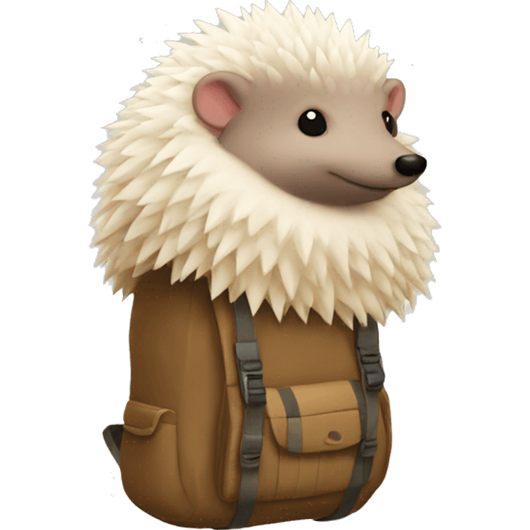 bald hedgehog with a backpack  emoji