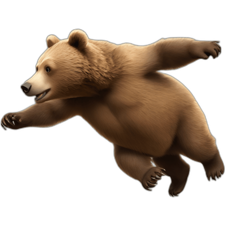 Baby grizzly bear flying emoji