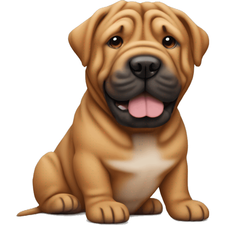 Sharpei dog with cinnamon hair emoji