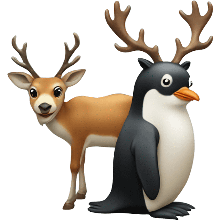 Penguin and deer emoji