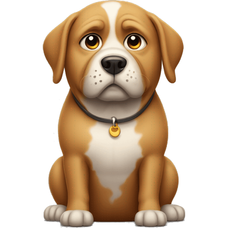 Dog looking serious standing up emoji