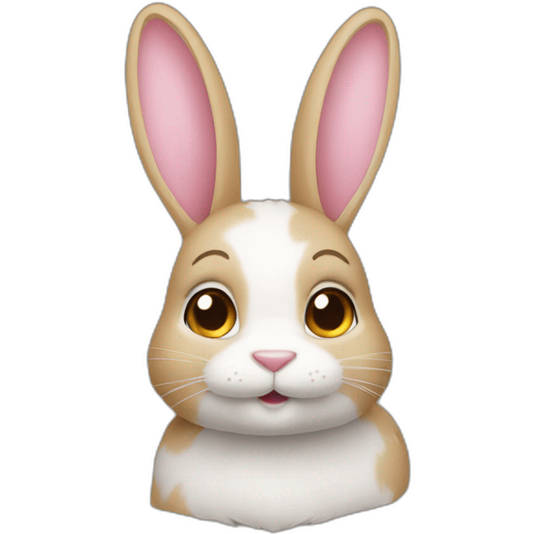 Lapin sur chat emoji