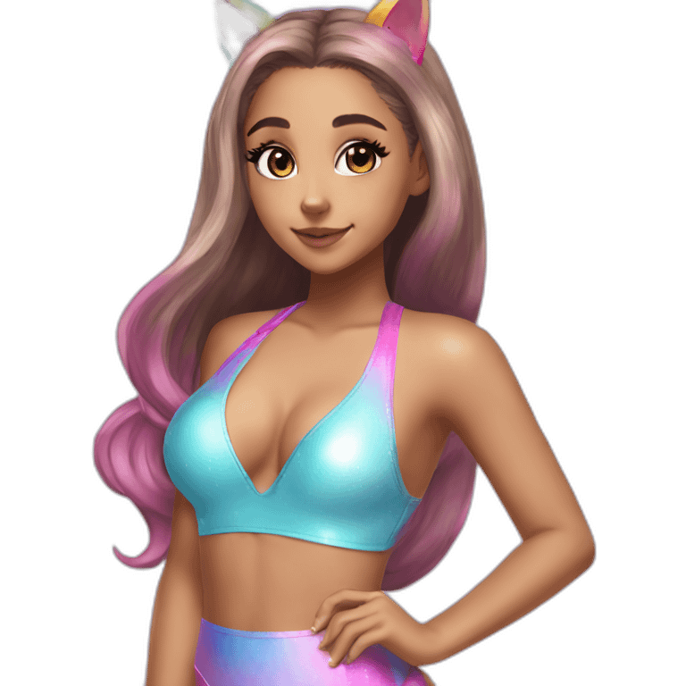 catgirl-ariana-grande-hot-rainbow-unicorn-swim-suit emoji