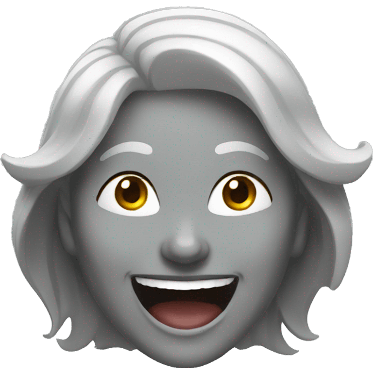 grey woman laughing emoji