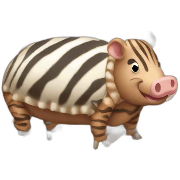 Tiger striped brown white mottled pig armadillo cow centipede insect emoji