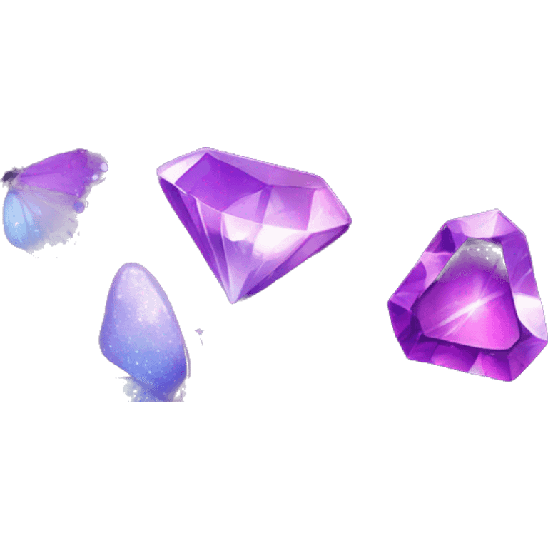 Purple-Shiny-Gem-Crystal-Glitter-Galaxy-Gradient-Sparkle-Stars-Glass-Butterfly emoji