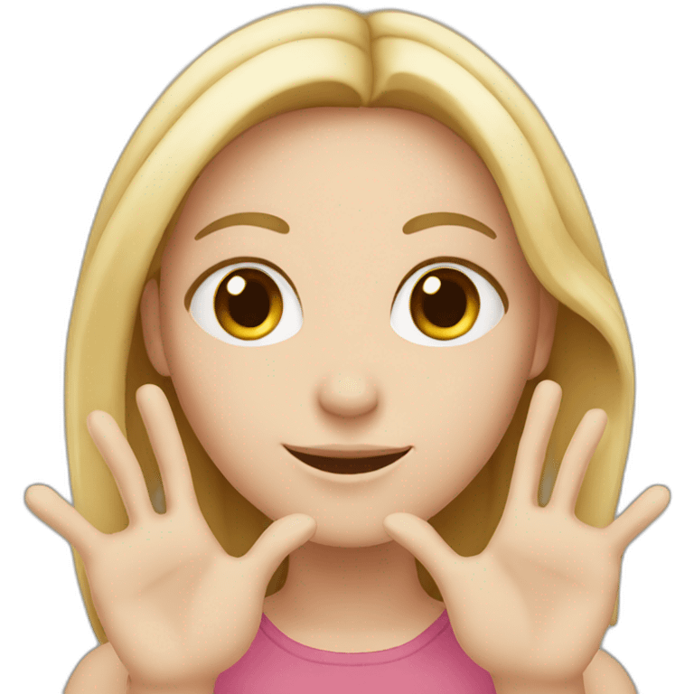 White Girl with three fingers emoji