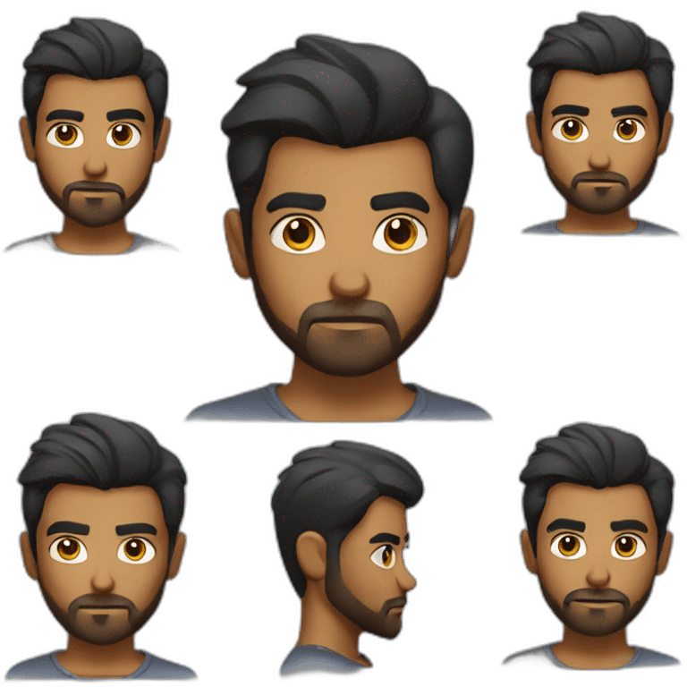 sri lankan 25 year old handsome and stylish guy with a beard with a frowning face emoji