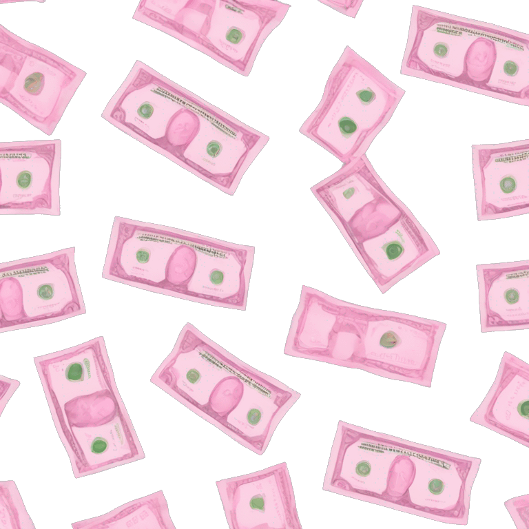 Light pink money dollar bills emoji