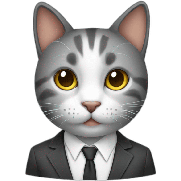 Cat wear suit emoji