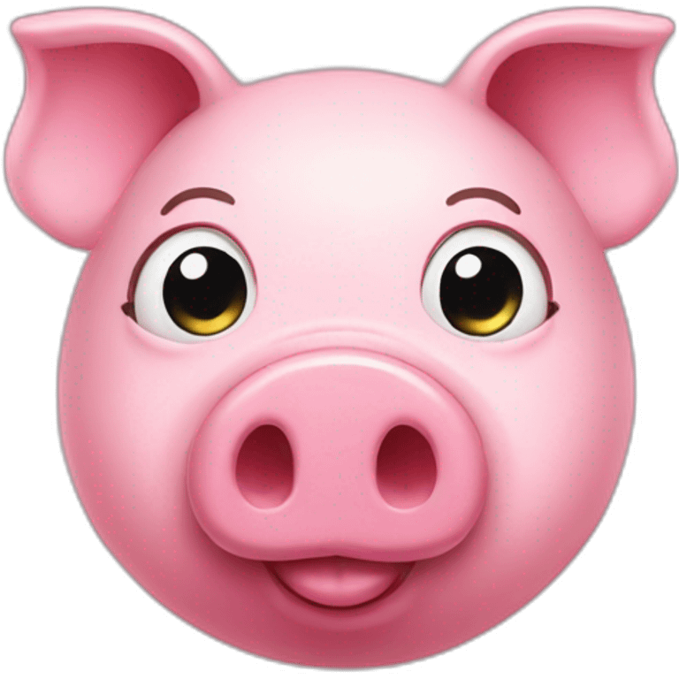 Pink pig with coin eyes emoji