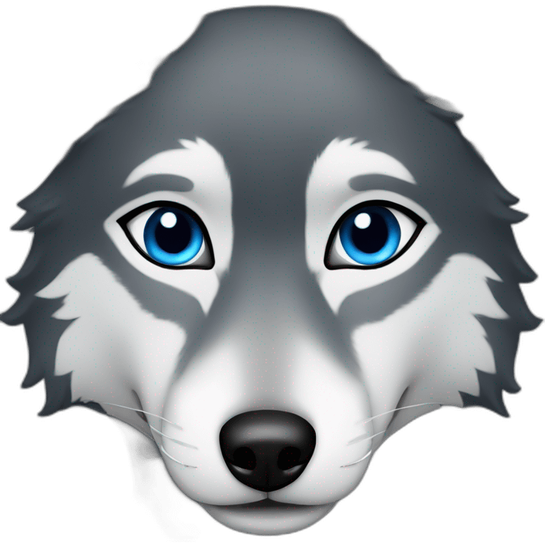 dark female gray wolf blue eyes  emoji