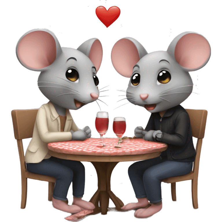 two cute mice on a date  emoji