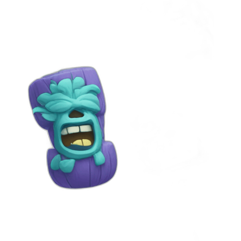 purple and cyan tiki god drunk emoji