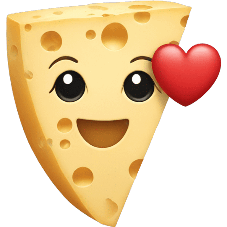 Cheese holding heart emoji