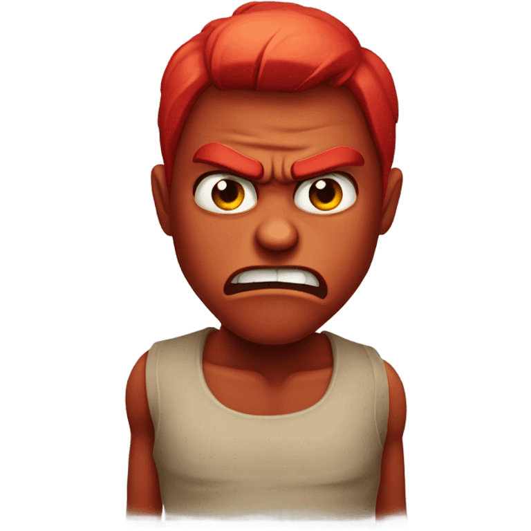 Red skin very angry emoji