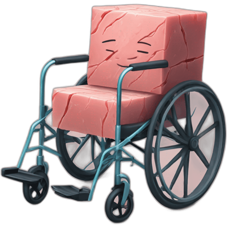 fresh meat meatcube Big cube on broken wheelchair emoji