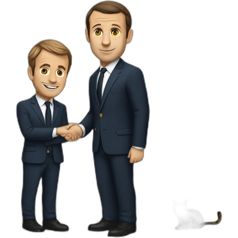 Macron et chat emoji