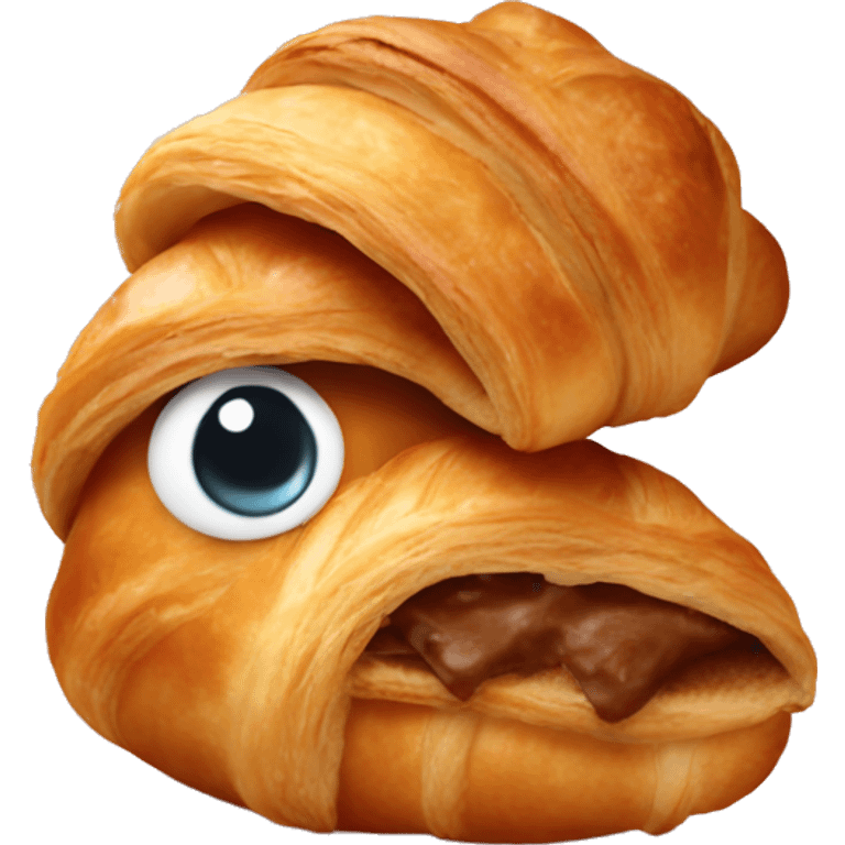 Croissant with eyes emoji