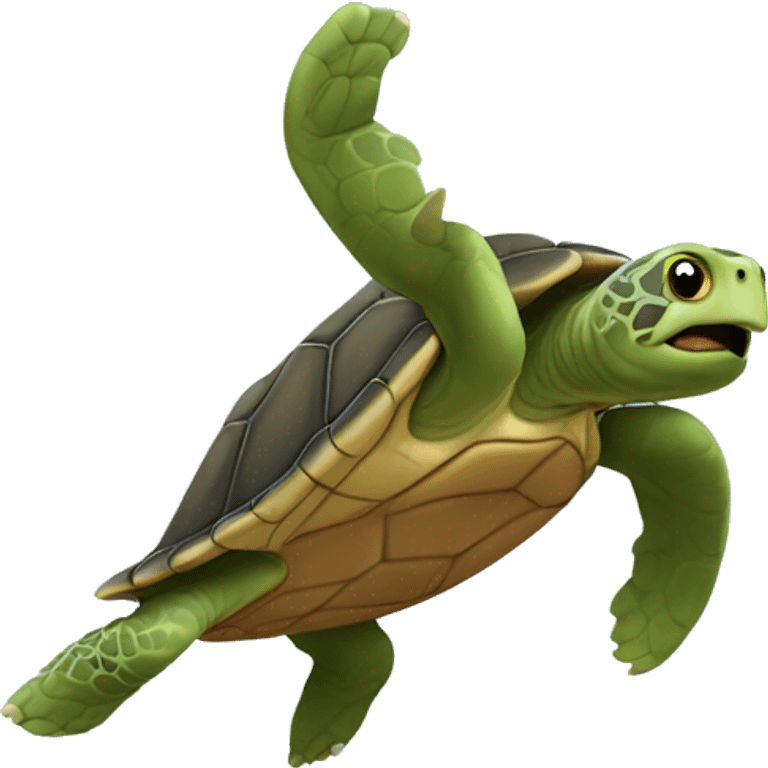 turtle doing a backflip emoji