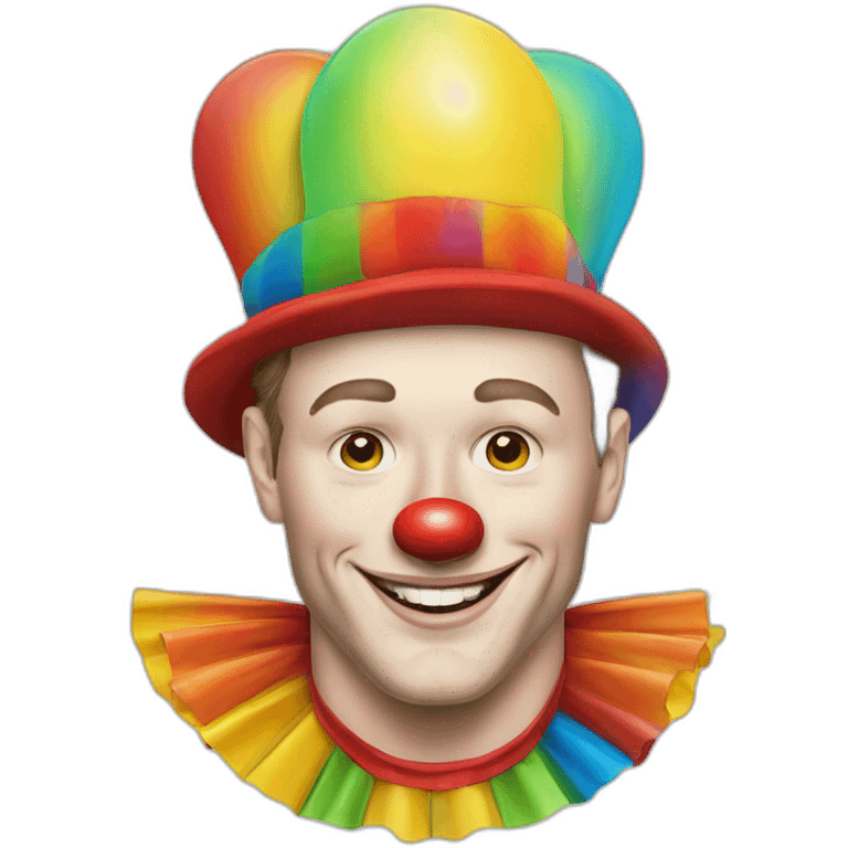 Jonathan Toews as a rainbow circus clown emoji