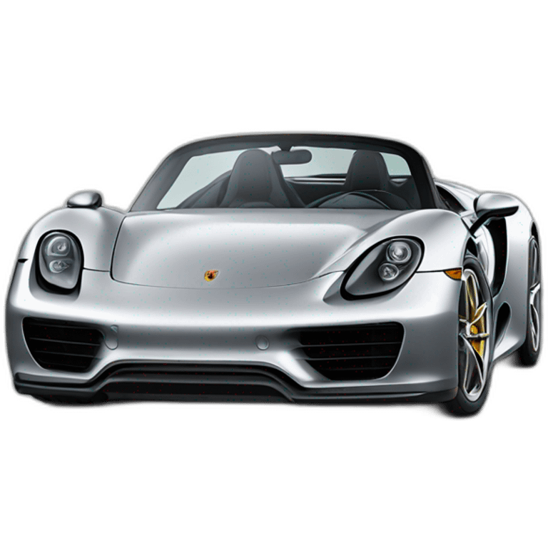 Porsche 918 spider de la face de côté grise emoji