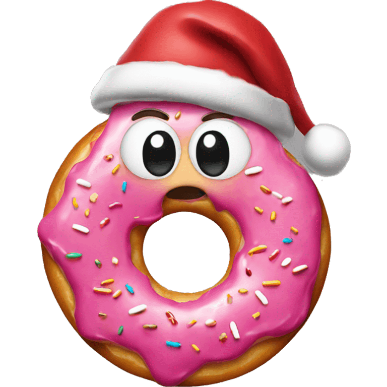 Donut with Santa hat emoji