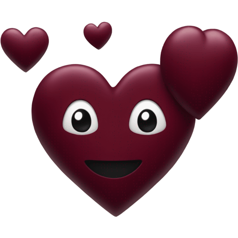 burgundy with black heart emoji