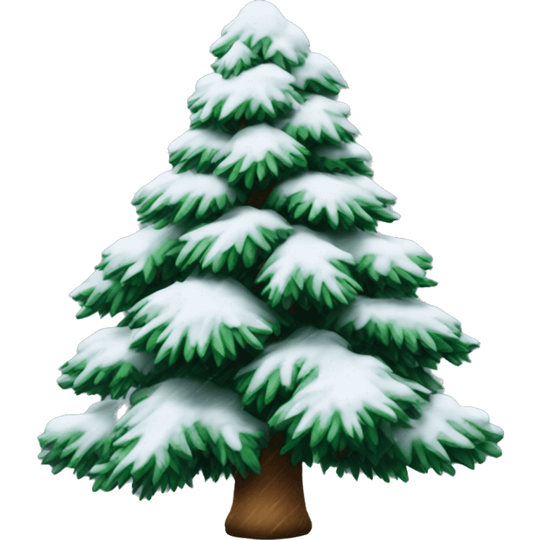 Pine Tree with snow on it emoji