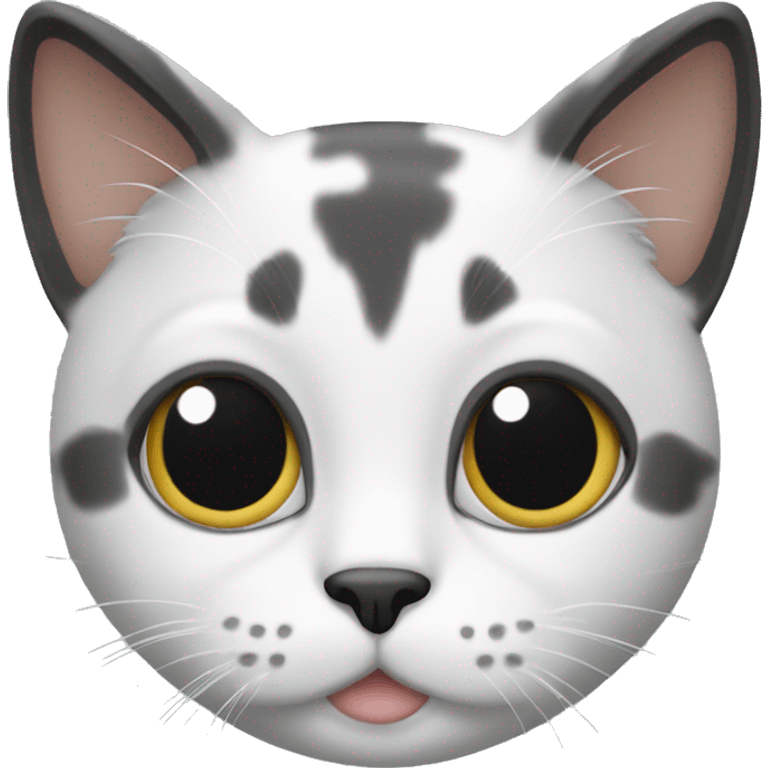 Cat with black and white hair emoji