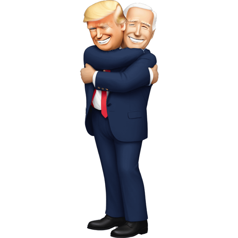 Donald Trump hugging Joe Biden emoji