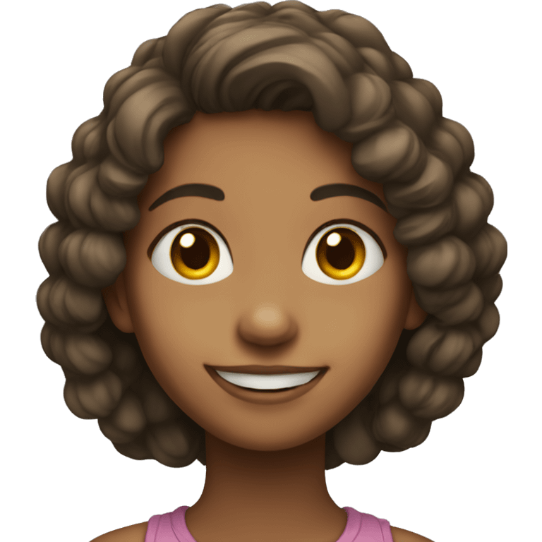 smiling girl in simple portrait emoji