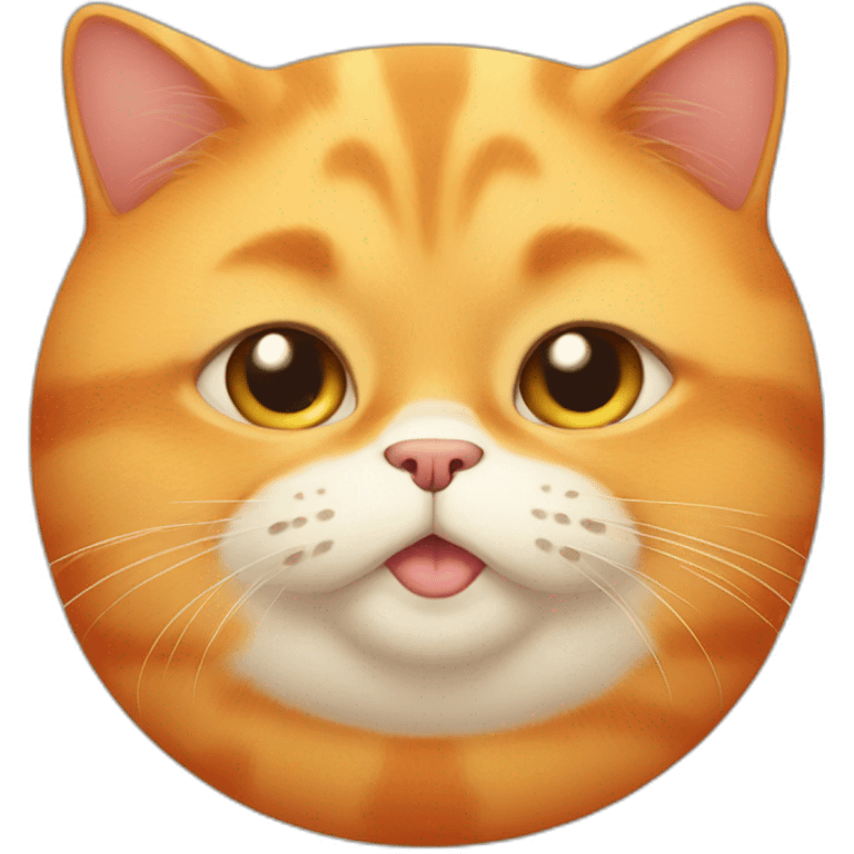 Orange fat cat really fat obese emoji