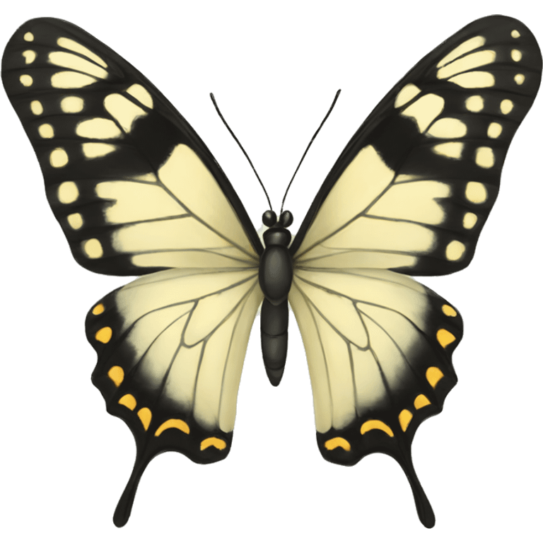 Mariposa blanca y negra  emoji