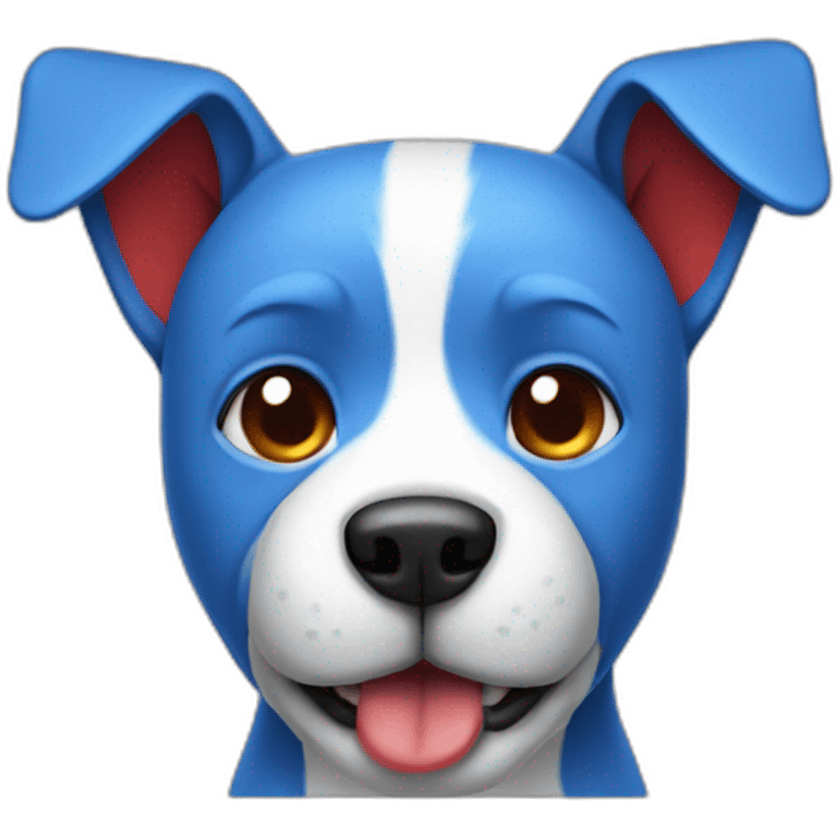 blue dog with red stripes emoji