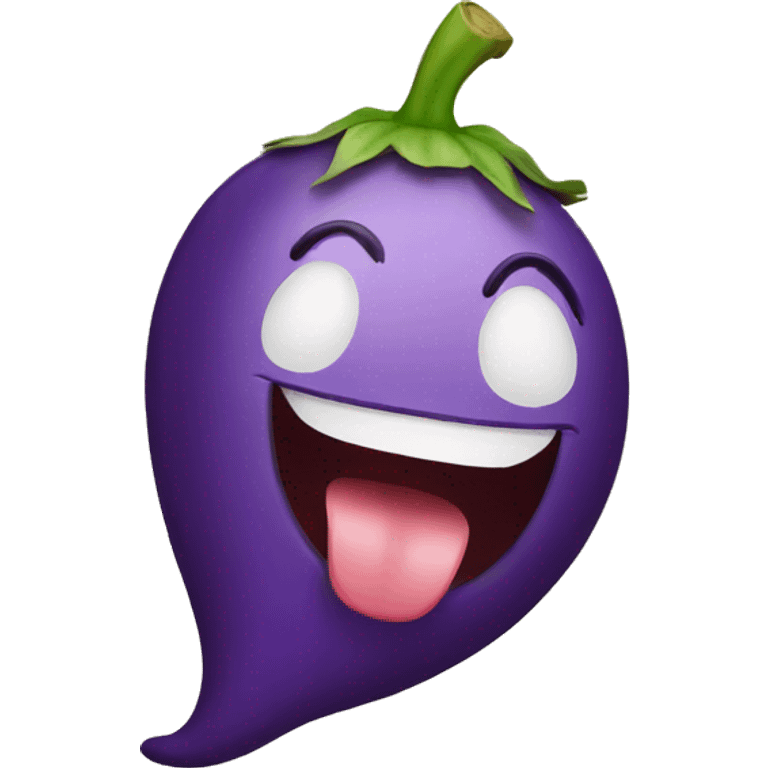 Laughing money tongue eggplant  emoji