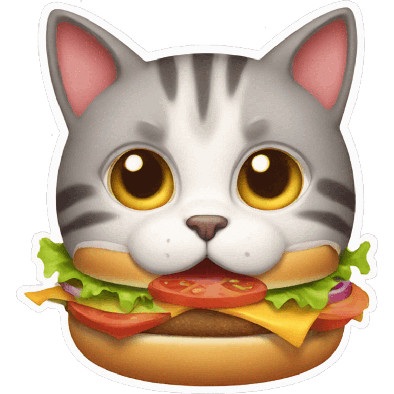 cat eat burger emoji