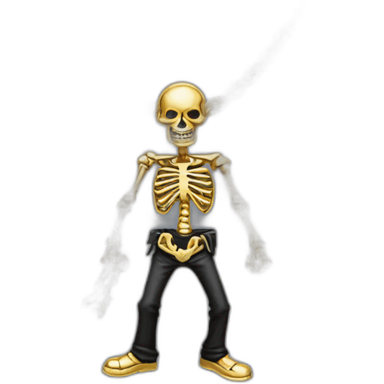 Zombie skeleton gangster  gold necklace  emoji