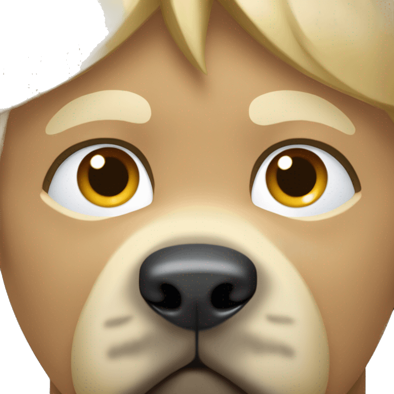 garçon blond yeux bleus  câlin a un malinois emoji