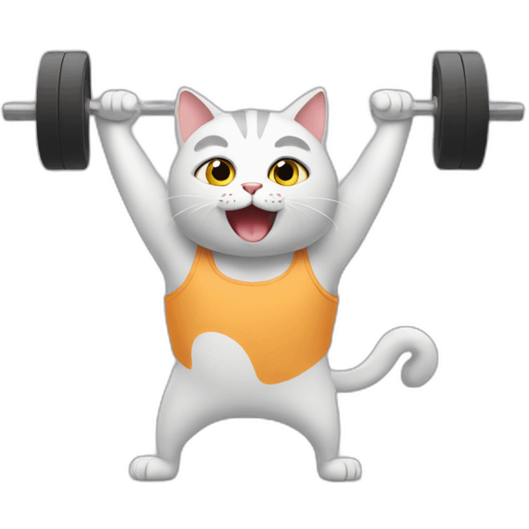 cat doing workouts emoji