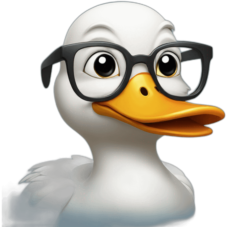 duck wearing glasses emoji