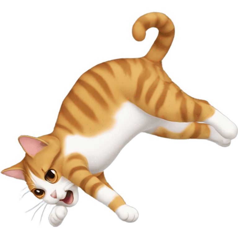 Cat doing a backflip emoji