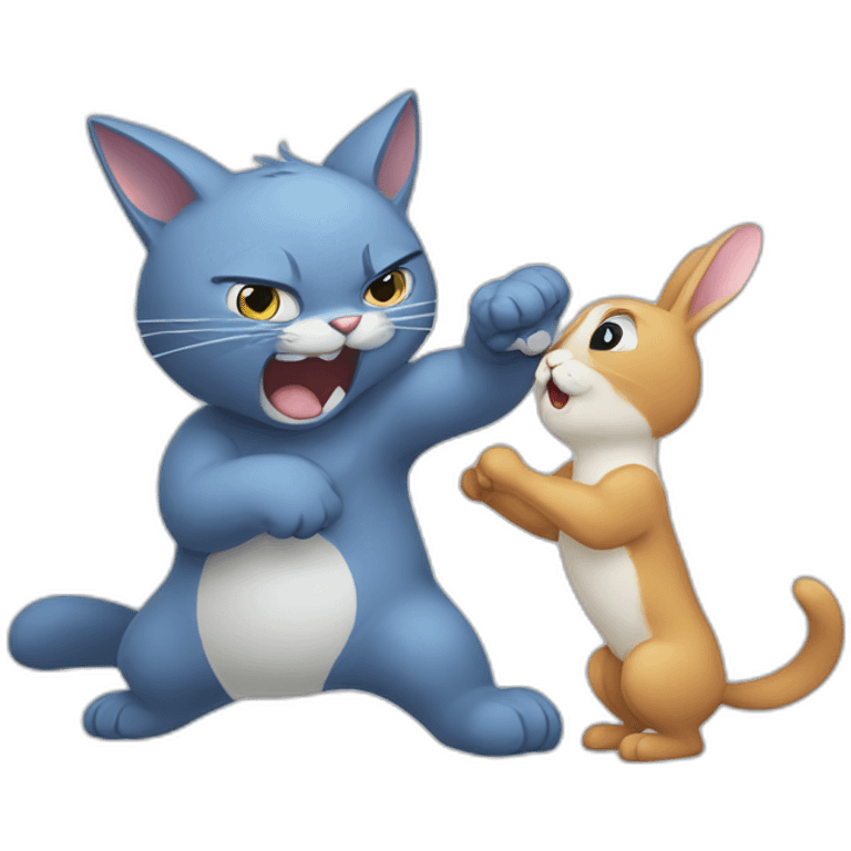 bluecat-fight-with-rabbit emoji