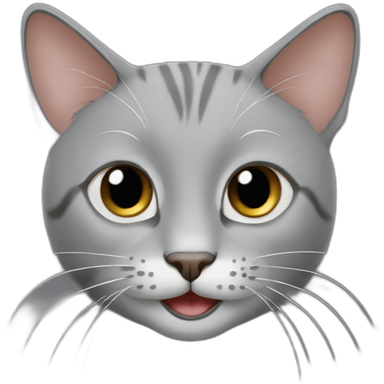 Grey Thai Cat smiling emoji