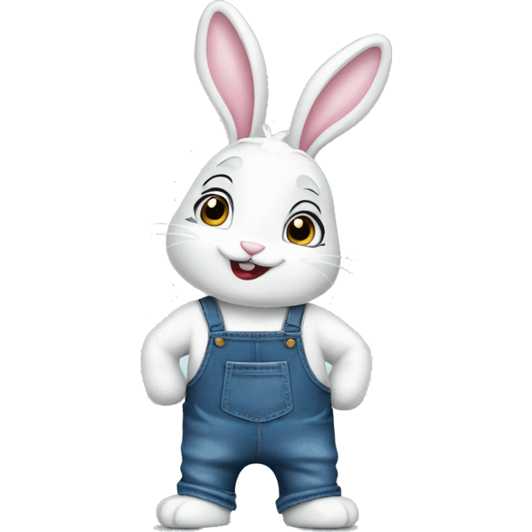 White Bunny in jeans apron emoji