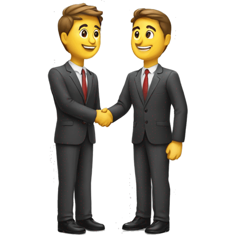 two businessmen handshaking emoji